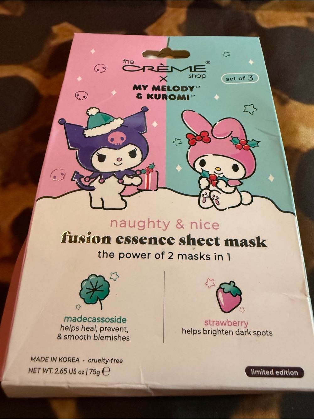 The Crème Shop x My Melody & Kuromi Fusion Essence Sheet Mask - Pink & Teal
